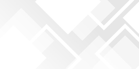 White square pattern on banner design. Modern and minimal concept white and gray abstract geometric background. Vector abstract elegant with copy space template design. 