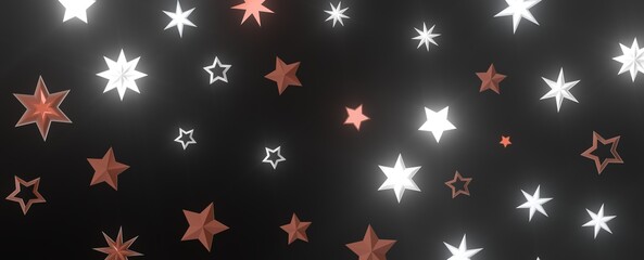 Starlit Christmas Shower: Mesmeric 3D Illustration Depicting Descending Holiday Star Particles