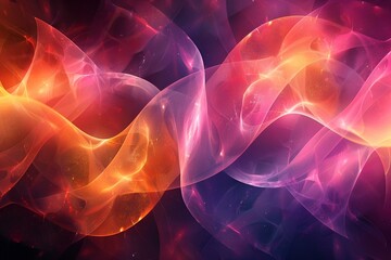 Obraz premium Colorful abstract flames swirling on a dark backdrop.