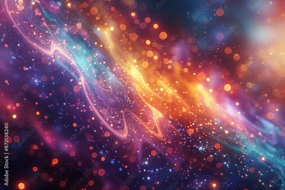 Poster colorful abstract background with stars and light, perfect for adding a vibrant touch to any design 