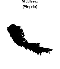 Middlesex County (Virginia) blank outline map