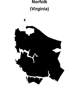 Norfolk County (Virginia) blank outline map