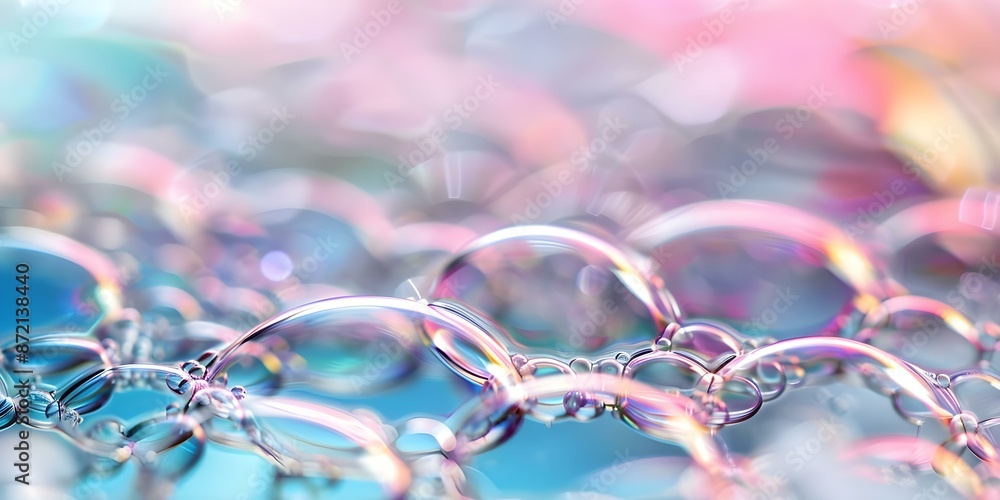 Poster vibrant soap bubbles form from light interference on thin soapy layers. concept soap bubbles, light 