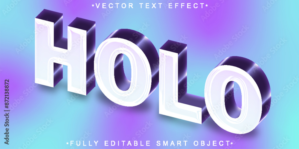 Aufkleber cartoon holo vector fully editable smart object text effect