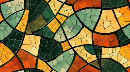 Abstract Mosaic Pattern in Warm Colors