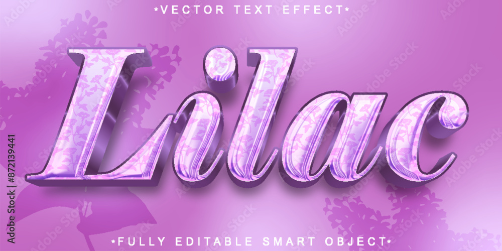 Poster purple lilac vector fully editable smart object text effect