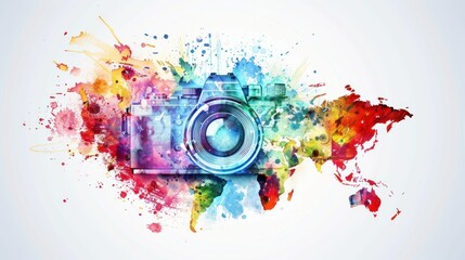 World Photography Day: Earth Globe as Camera. generative AI image