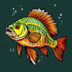 Fototapeta premium illustration of fish, fantasy world