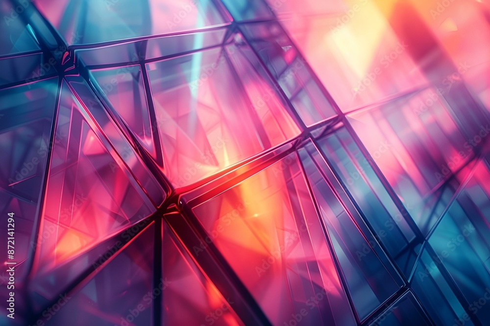 Aufkleber an image of a translucent glass wall with abstract patterns and textures.