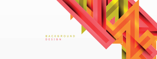 Line zig zag dynamic geometric abstract background. Colorful lines with shadow and light effects, various routes concept. Vector Illustration For Wallpaper, Banner, Background, Card