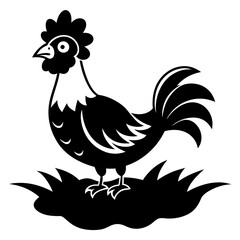 Frizzle Chicken silhouette vector illustration