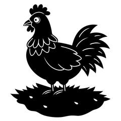 Frizzle Chicken silhouette vector illustration