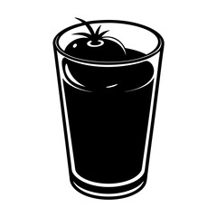 glass of tomato juice vector