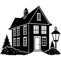 house with lantern icon vector illustration