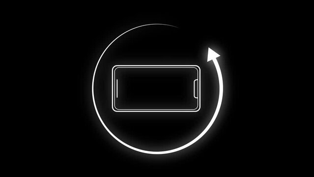 Turn you Smart phone rotate device screen, Phone flip sign, Phone Rotation animation. Animation of Please Rotate Your Phone to Landscape 90 Rotation for Better Experience.