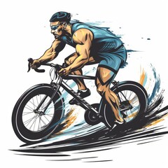 of air cycling exercise with speed lines, white background, highenergy workout