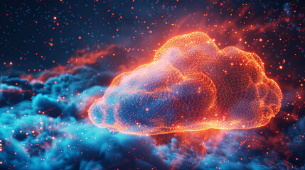 Obraz premium Big cloud data and online innovation in a digital world technology background