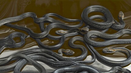 entangled black snakes background