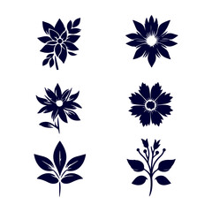 Fototapeta premium Creative Botanical set with flowers Design