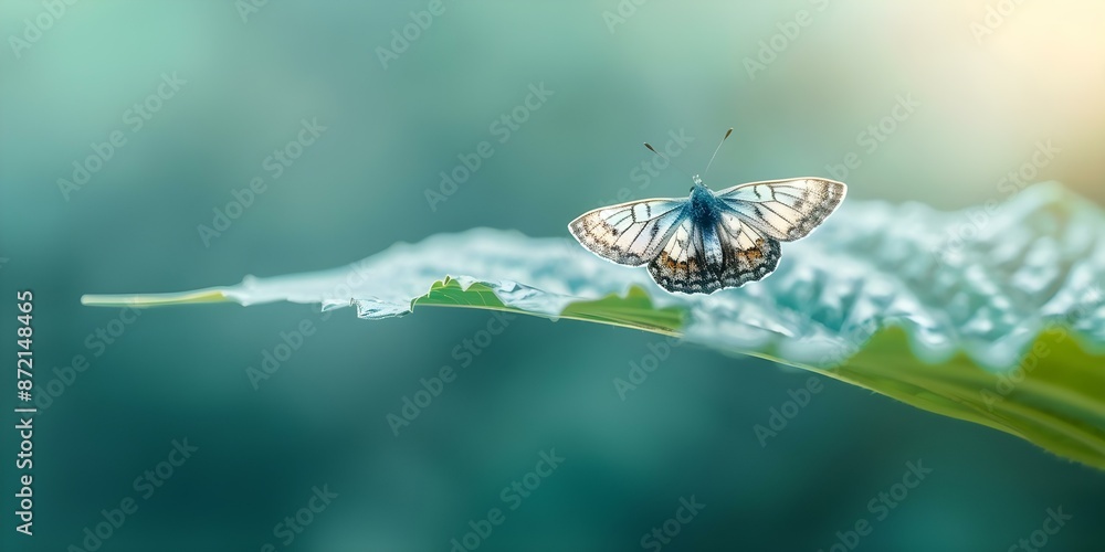 Poster the symbolism of a moth emerging from a cocoon adaptability and transformation in business strategy.