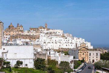 View of the white old town of Ostuni in Puglia, Italy