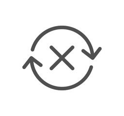 Reject related icon outline and linear vector.	
