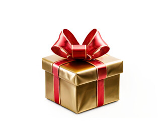 Obraz premium gift box with red ribbon cut out