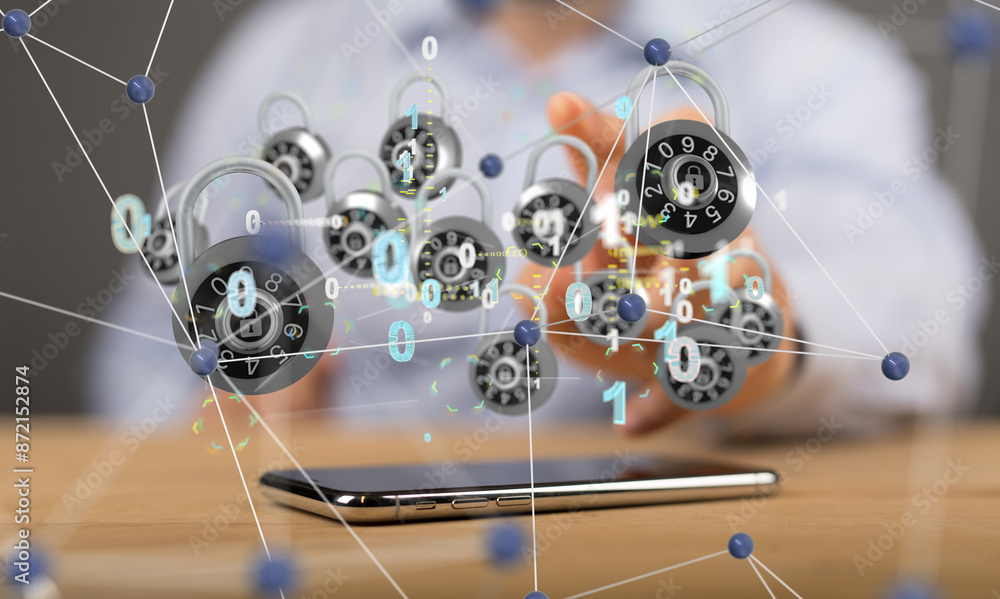 Aufkleber Cybersecurity of digital network systems with computer security enginee
