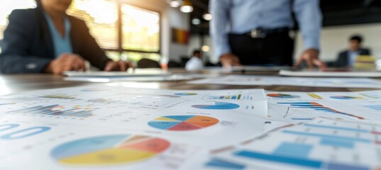 Corporate Boardroom Discussions Analyzing Market Reports and Strategic Planning Data