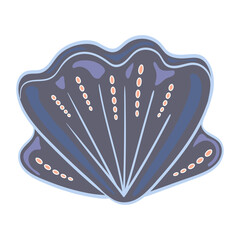 Seashell. Tropical ocean animal design in cartoon style