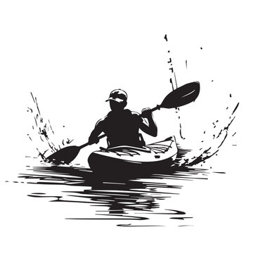 recommend clip art: silhouette of a person in kayak