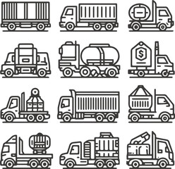 Car icon outline vector on a white background