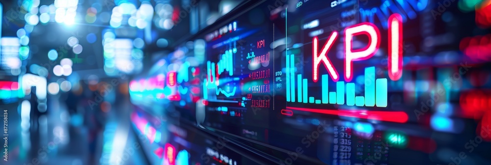 Poster the use of kpi metrics dashboards for the evaluation of sales and business results, the use of mobil