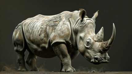 Fototapeta premium Picture of a rhino. World Rhino Day.