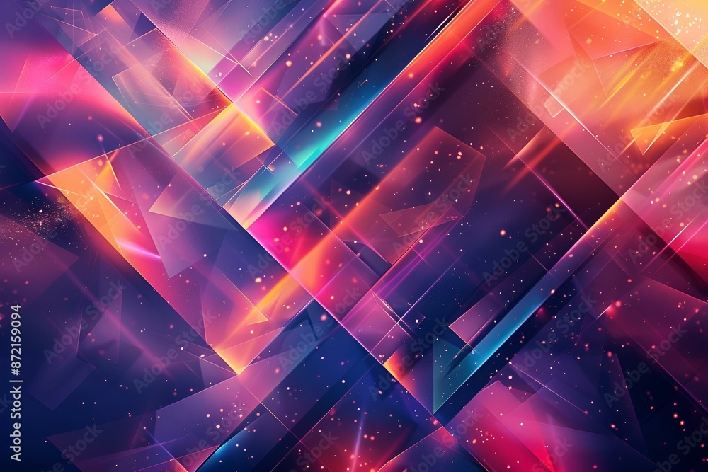 Poster colorful lights and shapes create a vibrant abstract background, perfect for adding a pop of color t