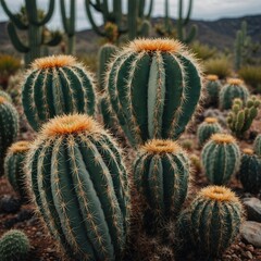 Obraz premium Survivalist Bloom: A Cactus Flower in Full Bloom 