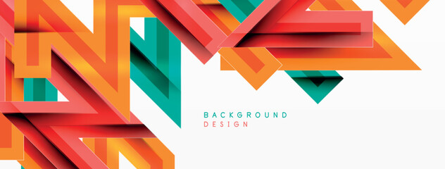 Line zig zag dynamic geometric abstract background. Colorful lines with shadow and light effects, various routes concept. Vector Illustration For Wallpaper, Banner, Background, Card