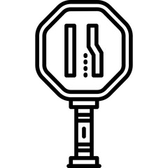 Right Lane Ends Sign Icon