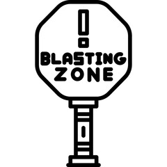 Blasting Zone Sign Icon