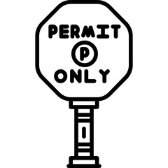 Permit Parking Only Sign Icon
