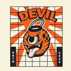 vintage japanese lantern ghost illustration	
