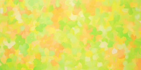 Abstract Surreal Colorful Painting with Green and Yellow Leaves