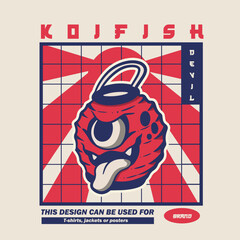 vintage japanese lantern ghost illustration	
