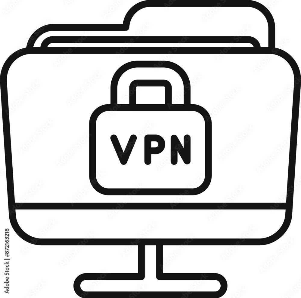 Poster secure vpn connection is providing privacy and data encryption for file storage