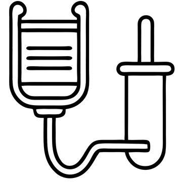 iv drip bag medical equipment outline clip art preview