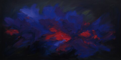 Obraz premium Abstract Surreal Colorful Dark Fantasy Oil Painting