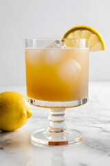 Close-Up Shot of Classic Whiskey Sour Cocktail