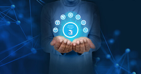 document management system DMS is utilized for enterprise content management, enabling businessmen to manage digital documents, data, and workflows using cloud technology.