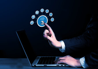 document management system DMS is utilized for enterprise content management, enabling businessmen to manage digital documents, data, and workflows using cloud technology.