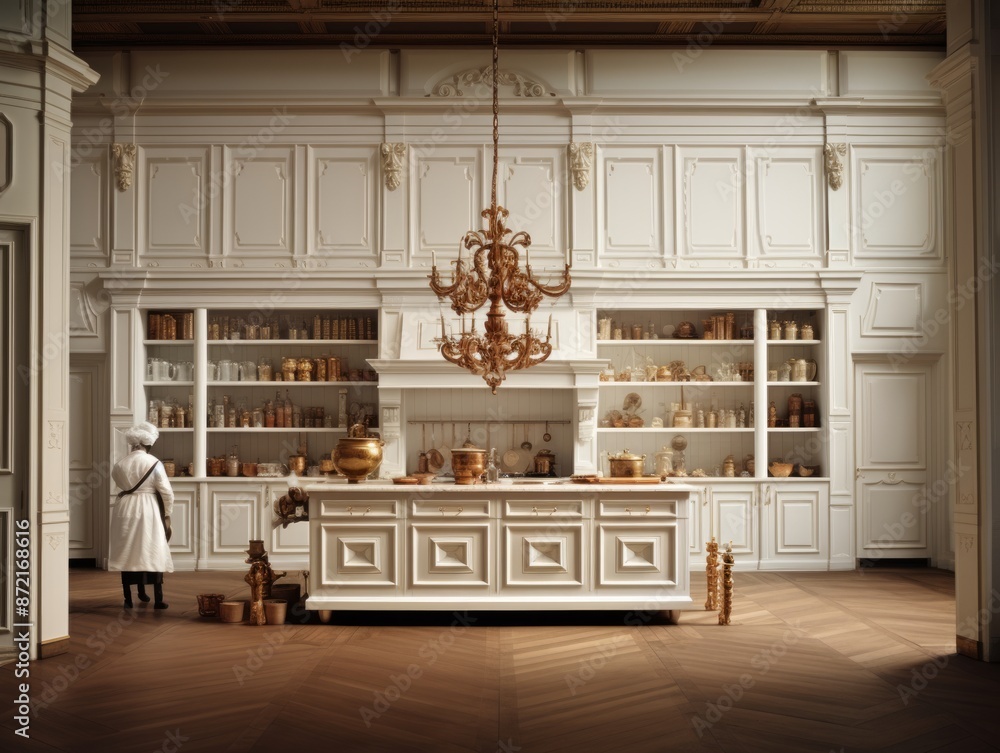 Wall mural golden age elegance a dutch-inspired kitchen.jpeg